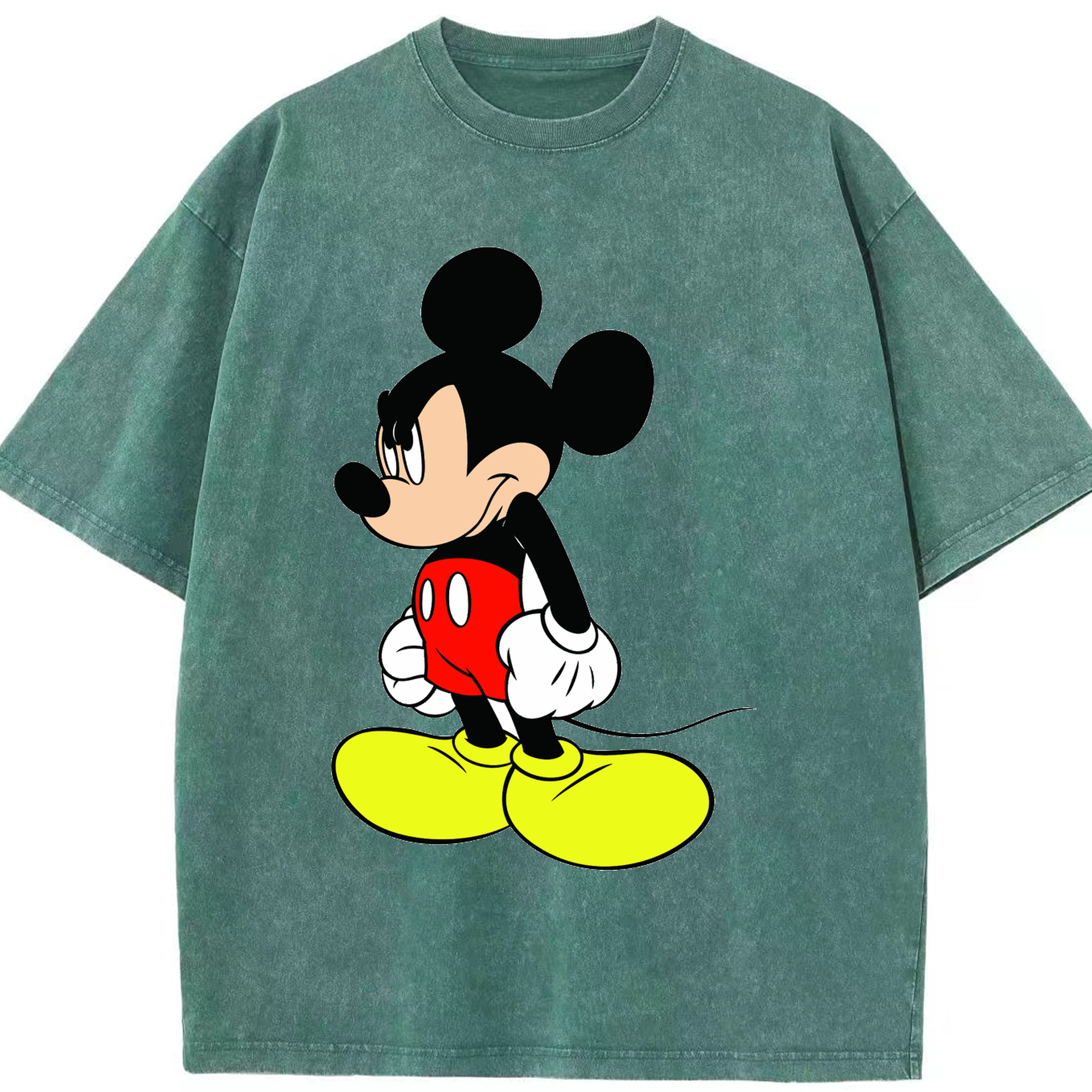 （画像用） ミッキーマウス Mickey Mouse 綿100% ヴィンテージ風 半袖Tシャツ（フロントプリント）